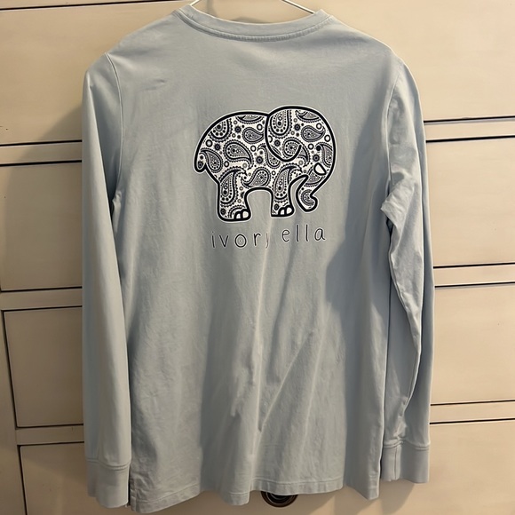 Light blue Ivory Ella long sleeve top - Picture 2 of 2